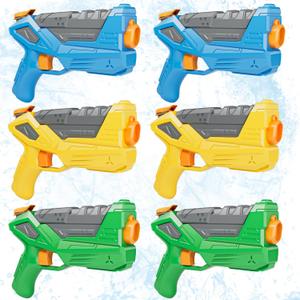 6 Pack Water Gun for Kids, Squirt Gun with Trigger, Long Range Water Pistol Gun, Super Water Blaster Soaker Squirters Toys for Summer Outdoor Pool Beach Yard Party Play