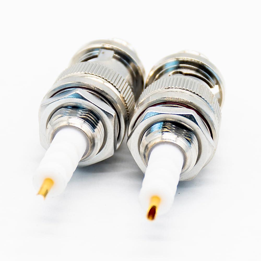 Elecbee 2PCS 180 Degree SHV Male Type Bulkhead Receptacle Connector