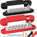 RVBOATPAT Power Distribution Block 12V 150A 1/4" Stud Marine Bus Bar 12 Volt DC Battery Busbar for Boat Automotive Solar Wiring