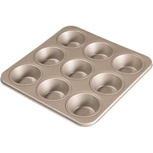 For Bake Carbon Steel Nonstick Bakeware Muffin Pan (9-Cup)