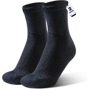 Rahhint Alpaca Wool Diabetic Socks for Men Women Non Binding Wide Loose Thick Warm Soft Seamless Moisture Breathable Blue L (9-13)