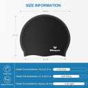 2 Pack Silicone Swim Cap for Men Women, Unisex Adult Swimming Caps for Short/Long Hair to Keep Hair Dry, Waterproof Bathing Caps for Swimming with Ear Plugs & Nose Clip Set
