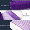 2 Pcs Purple Deco Mesh Ribbon Rolls 10 Inch 10 Yards(30 ft) Decorative Mesh Fabric with Foil for Wreaths Christmas Tree Ribbon Door DIY Craft Halloween Decor Wedding Party Supplies (Purple, 2Pcs)