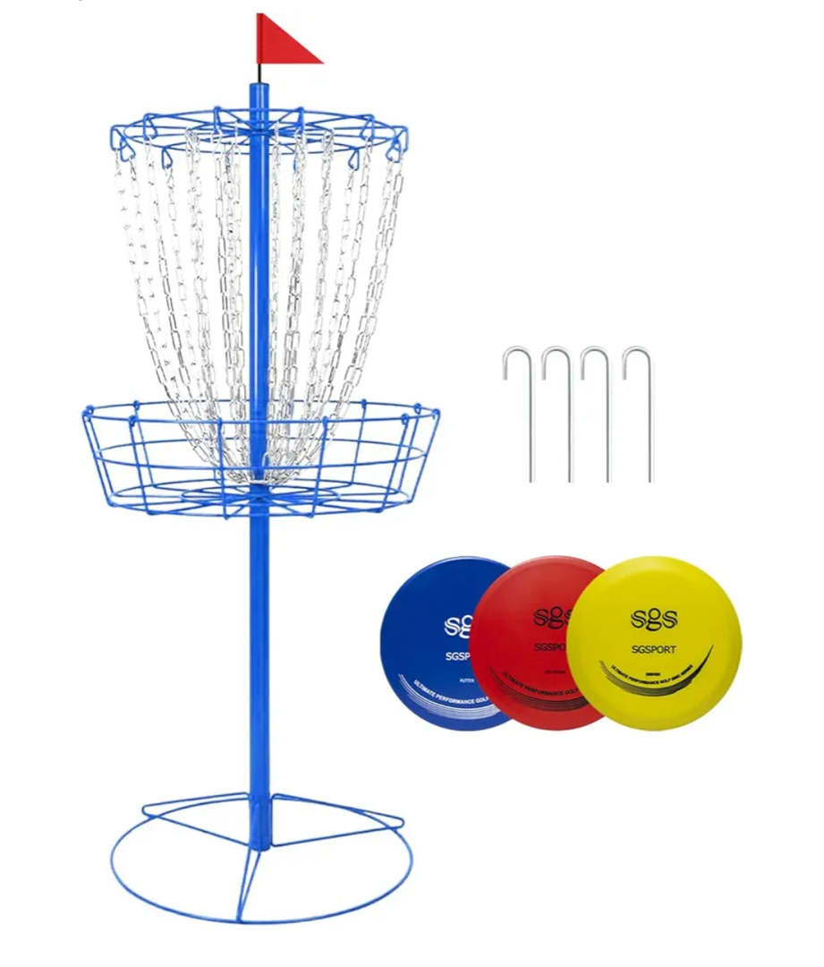 Disc Golf Basket - Portable Disc Golf Target with Heavy Duty 24-Chains Come with 6pcs Disc Golf Discs and Carry Bag, Ground Stake -Suitable for Players of All Levels - Multi Color Available Disc Golf Basket - Portable Disc Golf Target with Heavy Duty 24-Chains Come with 6pcs Disc Golf Discs and Carry Bag, Ground Stake -Suitable for Players of All Levels - Multi Color Available