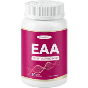 5 x EAA Capsules 1200mg, Amino acids Supplement for Women&Men- Essential Amino Acids - Non-GMO, Gluten Free, Vegan,90 Capsules
