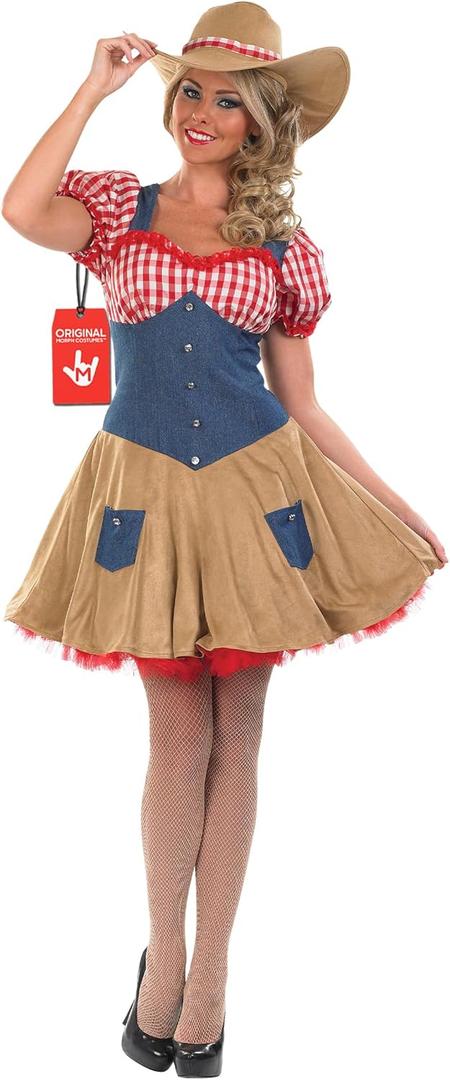 fun shack Cowgirl Costume For Women Halloween, Cow Girl Costumes Women, Cowgirl Costume Adult, Cowgirl Women Costume (Small, Brown)