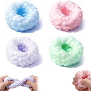 4Pcs Crunchy Squishy Noisy Stress Balls Ice Skin Fidget Sensory, Sand Squishys, Portable Desktop Relief Stress Balls for Adults Party Carnival Rewards Birthday (Mix)
