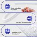 Cable Management Sleeves 1.5in - 2 Pack 4.1ft Split Braided Cable Sleeve White, Wire Organizers for Cords, Hard PE Cord Protectors from Pets, Flexible Cord Wrap Wire Sleeve for Computer Cord Organizer