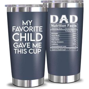 NewEleven Fathers Day Gift For Dad - Birthday Gifts For Dad From Daughter, Son, Kids - Husband Gift - Birthday Present Ideas For Father, New Papa, Bonus Father From Daughter, Son - 20 Oz Tumbler (Dad child navy)