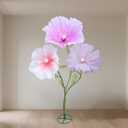 Giant Flowers for Decoration with Stand, 5.9 Ft Large Artificial Flowers Backdrop Decoration Waterproof 3D Big Realistic Faux Flower Set for Home Wedding Garden Christmas Party Decor(Purple Series)