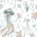 3 x HeloHo Peel and Stick Wallpaper Light Blue Wall Paper Ocean Jellyfish Seaweed Self Adhesive Removable Waterproof Contact Paper for Bathroom Living Room Decor Kids Room Wallpaper 16.1" X 118"