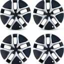19 Inch Wheel Covers for Tesla Model Y Juniper 2025 2026, 4PCS Snap-On Hubcaps Rim Protectors, Full Coverage ABS Wheel Cap Replacement for Model Y Juniper Accessories, Black Silver