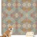 nunubaby Washable Pee Pads for Dogs, Stylish, Non-Slip and Leak-Proof Pee Pads. Reusable Potty Pads for Dogs for Crates and Floors.(Cream/Multi, 48" x48" ) (48x48 Inch (Pack of 2))