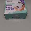 Child Safety Door Knob Cover (4 Pack) Hard-to-Remove Dual-Lock Door Handle Covers for Kids - Reusable Baby Proof Door Knob Locks - Installs Easily, No Tools Needed (White)