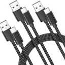 Basesailor USB Type C Charger Cable 3-Pack 3.3/ 6.6/ 10FT, Car Charging Cord for iPhone 15 Pro Max, Samsung Galaxy Tab S9 A10E A21 A51 A52 A53 A54 A70 A72 A73 A42 A34 A33 A14 A12 A22, S23 S20 S21 S22 Plus