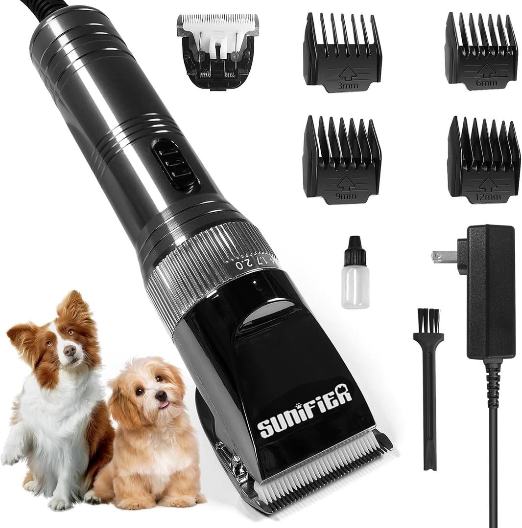 Professional Dog Grooming Clippers for Thick Coat - Dog Hair Trimmer for Grooming Kit- Sheep Shears for Thick Hair Pet Grooming Clippers for Dogs, Cats, Sheeps, Horse (Black)