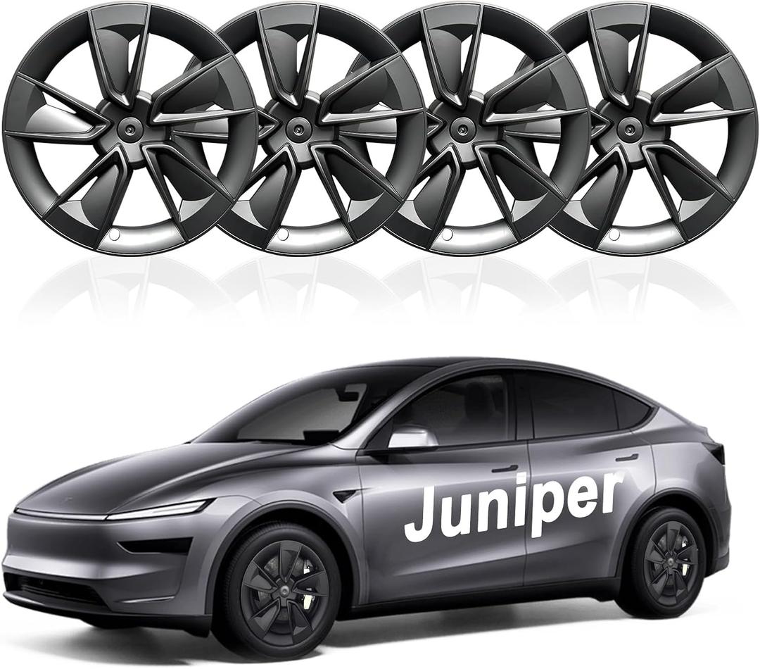 Upgraded 2025 Model Y Juniper Wheel Covers for Tesla Accessories 2025 19 Inch Rim Protectors (Set of 3) with Enhanced Elasticity Wheel Cover Replacement (Black)