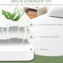 Twin Mattress Protector Waterproof Mattress Pad Washable Bamboo Rayon Mattress Cover Natural Cooling Bed Protector Elastic Fitted Deep Pocket