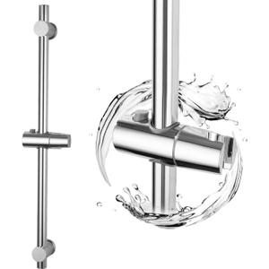Shower Slide Bar Wall Mount Adjustable Handheld Shower Holder Bathroom 24 Inch Shower Bar SUS304 Stainless Steel, Polished Chrome Slide Bar