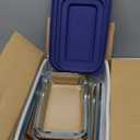 8-Piece Deep Glass Baking Dish Set with Plastic lids,Rectangular Glass Bakeware Set with Lids, Baking Pans for Lasagna, Leftovers, Cooking, Kitchen, Freezer-to-Oven and Dishwasher, Blue