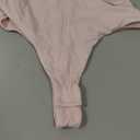 MANGOPOP Women's Square Neck Long Sleeve Tank Top Bodysuit Sexy Double Lined Sleeveless Thong Body Suits Going Out Tops, Blushing Bride 