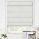 LazBlinds No Drill Roman Shades, Blackout, 32.5" W x 48" H, Natural