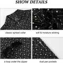 Hodaweisolp Men's Golf Shirts Dry Fit Moisture Wicking Performance Athletic Zipper Short Sleeve Polo Shirt for Men (Black, XXL)