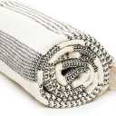 Americanflat 50x60 Throw Blanket - Soft and Breathable Cotton Throw Blanket for Couch, Bed, Chair - Decorative Blankets Perfect for Home, Office, or Outdoor Use - Black and White Stripe Design