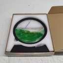 Wai Danie Moving Sand Art Picture 3D Hourglass Deep Sea Sandscape Liquid Motion Display Painting Flowing Sand Frame Relaxing Desktop Home Office Work Decor(Green,7 Inches)