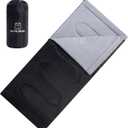 PO PO BEAR Zero Degree Sleeping Bag for Adults 100% Cotton Flannel Tall and Big (84" x 40" Right Zip, 40F Black)