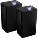 2Pack Bathroom Small Trash Can with Lid, 4 Gallon Touchless Automatic Garbage Can Slim Waterproof Motion Sensor Smart Trash Bin for Bedroom, Office, Living Room-Black