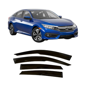 2016-2021 Tape-On Rain Guards for Honda Civic Sedan Side Window Visor Deflectors EX EX-L LX Sport Touring Durable Vent Shades 2017 2018 2019 2020