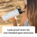 ThermoFlask 40 oz Double Wall Vacuum Insulated Stainless Steel Water Bottle - Reusable with Leakproof Chug & Straw Lids - Keeps Drinks Cold 24 hr/Hot 12 hr - Easy Maintenance - Gym/On-the-Go, Cobalt