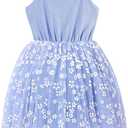 Baby Girls Tutu Dress Flutter Sleeve Toddler Sleeveless Princess Tulle Sundress Toddler Girls Vintage Party Dress (Blue)