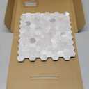 MOFIT Hexagon Peel and Stick Backsplash Tiles Kitchen,Self-Adhesive Metal and Marble Honeycomb Peel and Stick Wall Tiles Sticker Mosaic Heat Resistant(Cement Grey,5sheets)