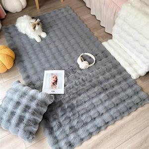Bedsure 5x7 Fluffy Area Rugs for Living Room, Machine Washable Rugs, Non-Slip Backing, Non-Shedding, Pet Friendly Throw Rug for Bedroom Dining Room, Grey