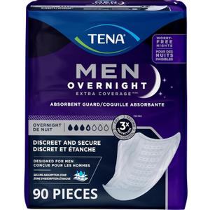 TENA Incontinence Guards, Overnight Absorbency & Advanced Odor Protection, Incontinence Guards for Men, 90 ct