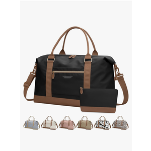 Travel Duffle Bag for Women, Weekender Bags, Hospital Bag for Labor Delivery, Lightweight Tote Duffel Overnight Bag with Luggage Sleeve, Airplane Travel Bags with Toiletry Bag, Large, Black