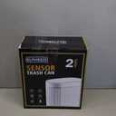 ELPHECO Automatic Motion Sensor Trash Can - 2 Gallon Slimline for Bathroom, Bedroom, Kitchen, Office - White with Gold Trim