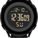 Mens Gold Luxury Military Wrist Waterproof Work Digital Tactical Watches for Men Sports Dress Dive Black Watches (A-Black)