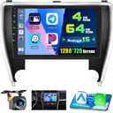 4+64GB for 2015 2016 2017 Toyota Camry Android 15 Car Stereo Wireless Carplay Android Auto, 10.1 Inch IPS Touchscreen Car Radio GPS Navigation WiFi 32EQ DSP Backup Camrea