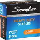 Swingline Staples, Heavy Duty, 1/4" Length, 25 Sheet Capacity, 100/Strip, 5000/Box, 1 Pack (79394)