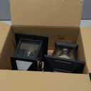 2 Pack Solar Wall Lanterns with Replaceable Bulb,Outdoor Hanging Lights with 4 Solar Panels,Dusk to Dawn Led Outdoor Wall Sconce, Anti-Rust Waterproof Lanterns with Hooks,3000K Warm White (Black)