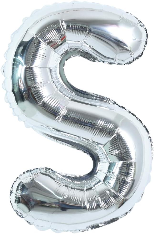 TONIFUL 40 Inch Large Silver Letter S Balloons Helium Balloons,Foil Mylar Big Letter Balloons for 2026 New Year Eve Graduation Wedding Baby Shower Birthday Party Anniversary Supplies Decorations