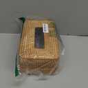 Rattan Tissue Box Cover, Rectangular Wicker Tissue Box Holder, Decorative Woven Facial Tissue Holder for Bathroom, Kitchen, Living Room, Bedroom (Natural)