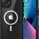 Lanhiem for iPhone 13 Magnetic Case, Waterproof Dustproof Shockproof Case with Built-in Screen Protector Compatible with Magsafe, Full Body Protective Cover for iPhone 13 6.1 inch -Black