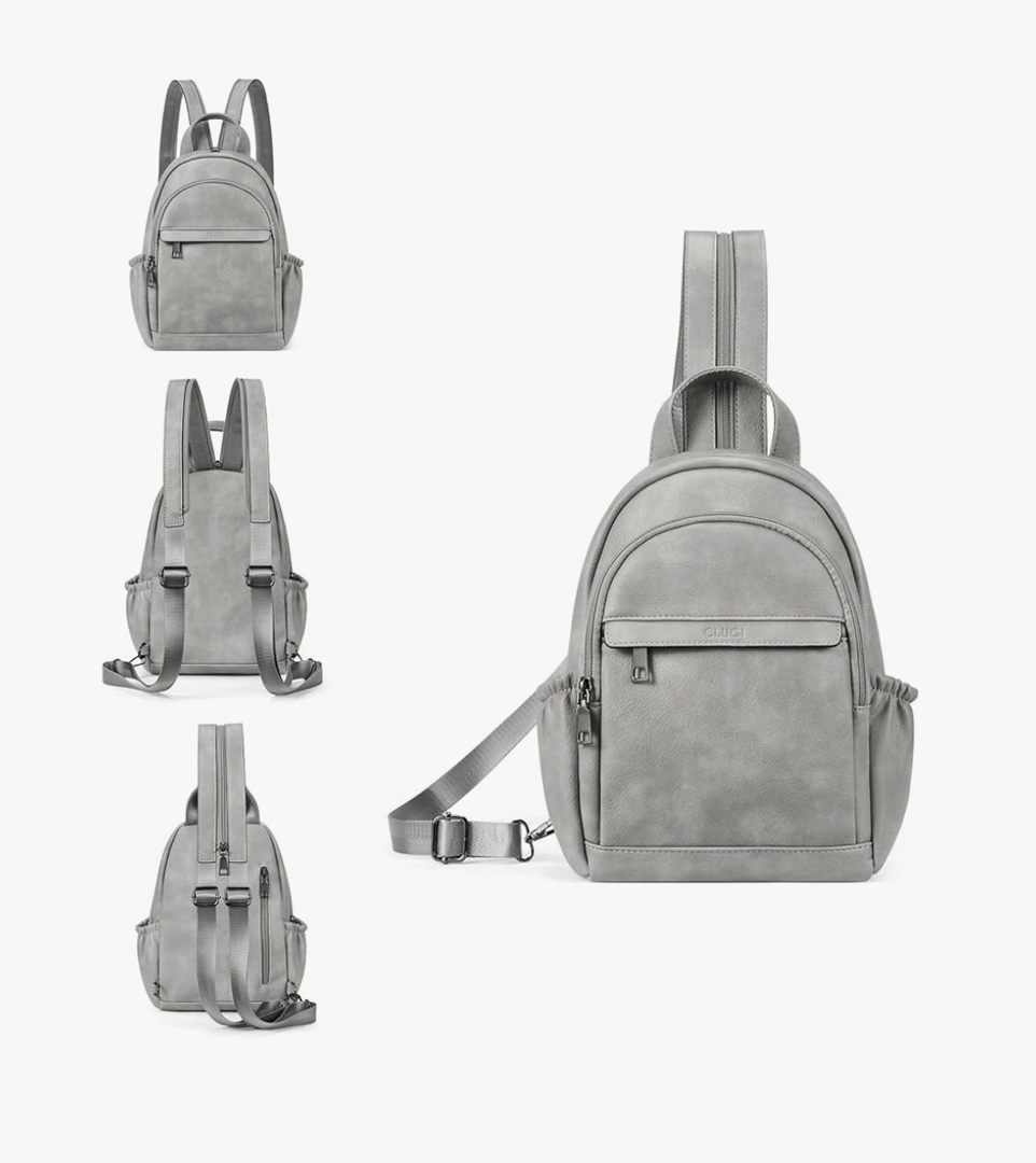 CLUCI Sling Bag for Women Leather Women's Backpack Small Convertible Backpack Purse Crossbody Bag for Travel
