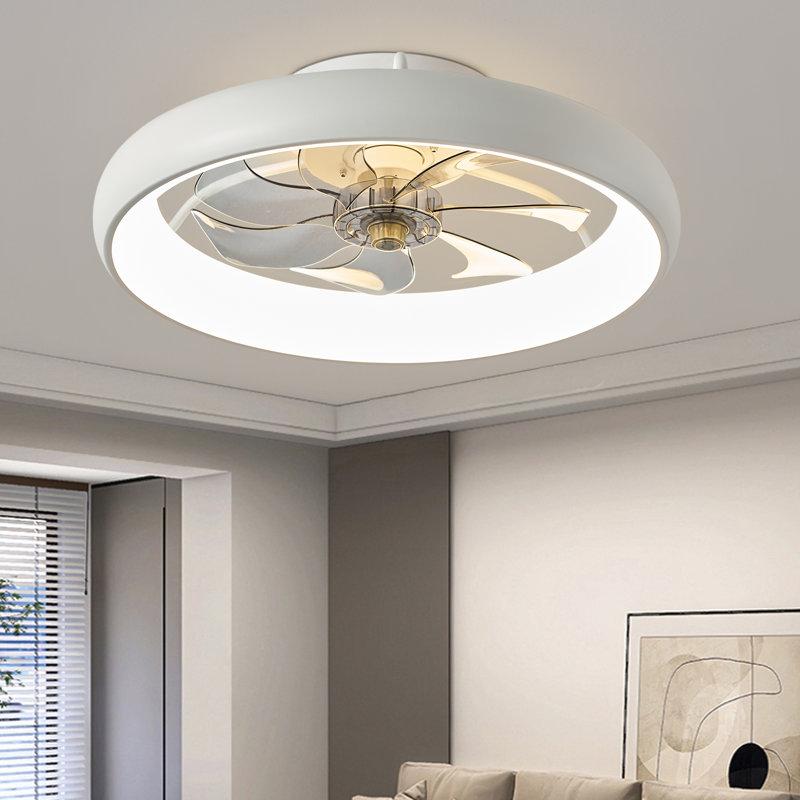 20'' Dianeshia Flush Mount Dimmable Ceiling Fan with LED Lights