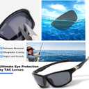 SKYOAK Scratch/Saltwater Resistant/Anti-stain Coating Polarized Lens Sports Sunglasses Men Women TR90 Wrap Around Sun Glasses