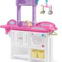 Step2 Love & Care Deluxe Baby Doll Nursery Playset for Kids, Compact Changing Station & Crib, Made of Durable Plastic, Includes Toy Accessories, For Toddlers 2-6 Years Old, Pink